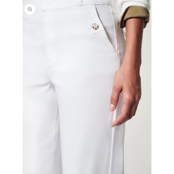 NWT SPANX Stretch Twill Cropped Wide Leg Pant Classic White 20312R Size XL - Picture 3 of 12
